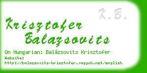 krisztofer balazsovits business card