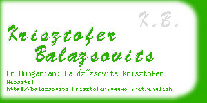 krisztofer balazsovits business card